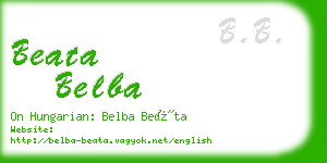 beata belba business card